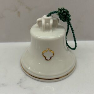 Belleek Visitor Center Ireland Gold Rim Church Bell Christmas Ornament